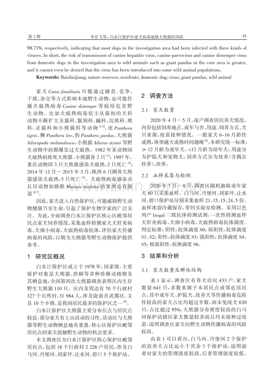 白水江保护区家犬病毒威胁大熊猫的风险.pdf_第2页