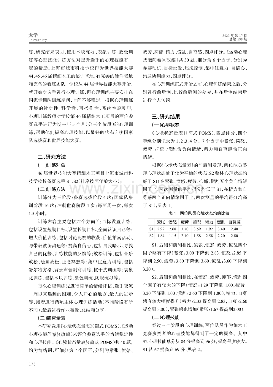 第46届世界技能大赛精细木工项目选手的心理训练研究.pdf_第2页