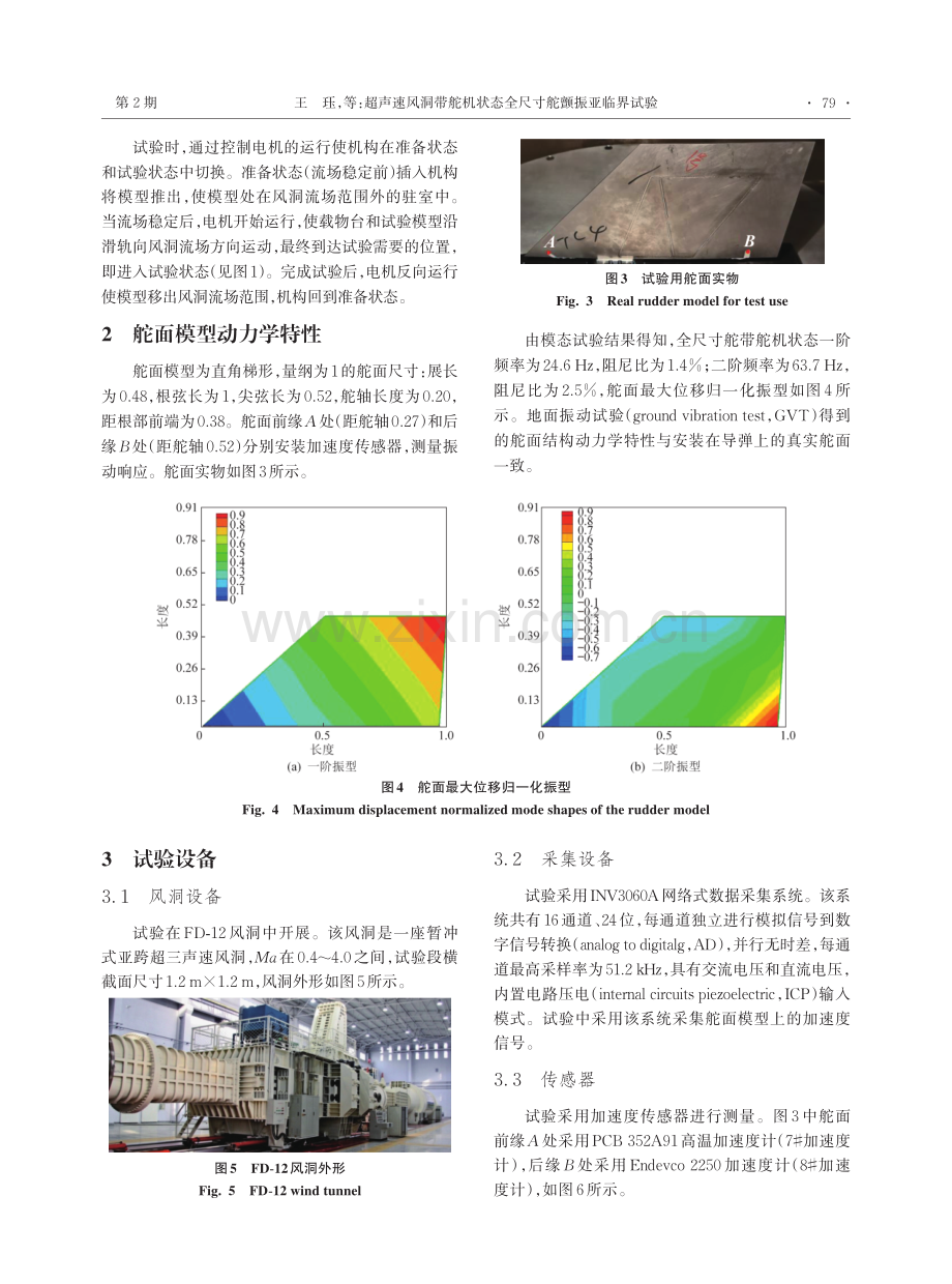 超声速风洞带舵机状态全尺寸舵颤振亚临界试验.pdf_第3页