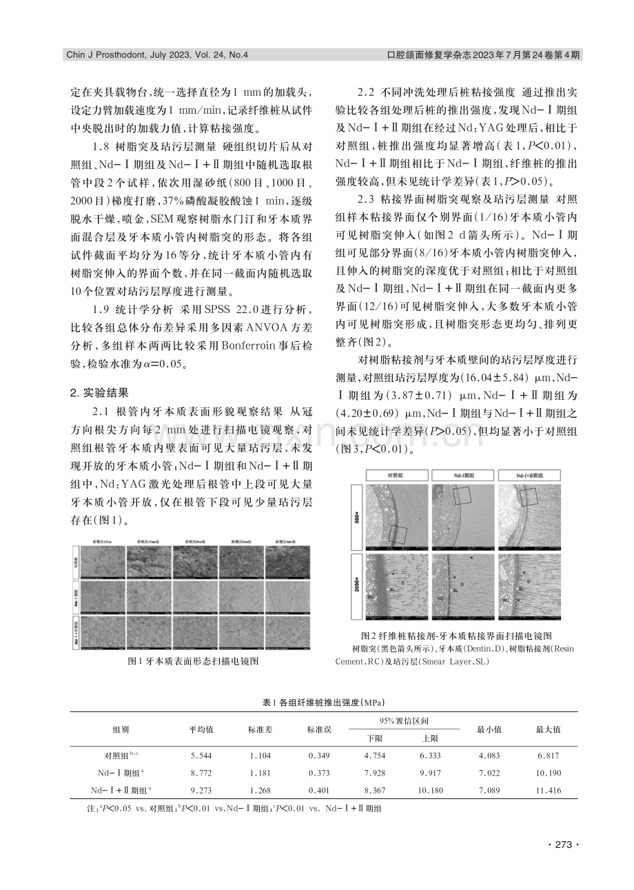 Nd：YAG激光根管清理对纤维桩粘接效果的影响.pdf_第3页