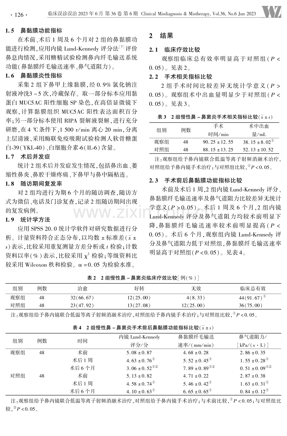 鼻内镜联合低温等离子射频消融术治疗慢性鼻-鼻窦炎的临床效果.pdf_第3页