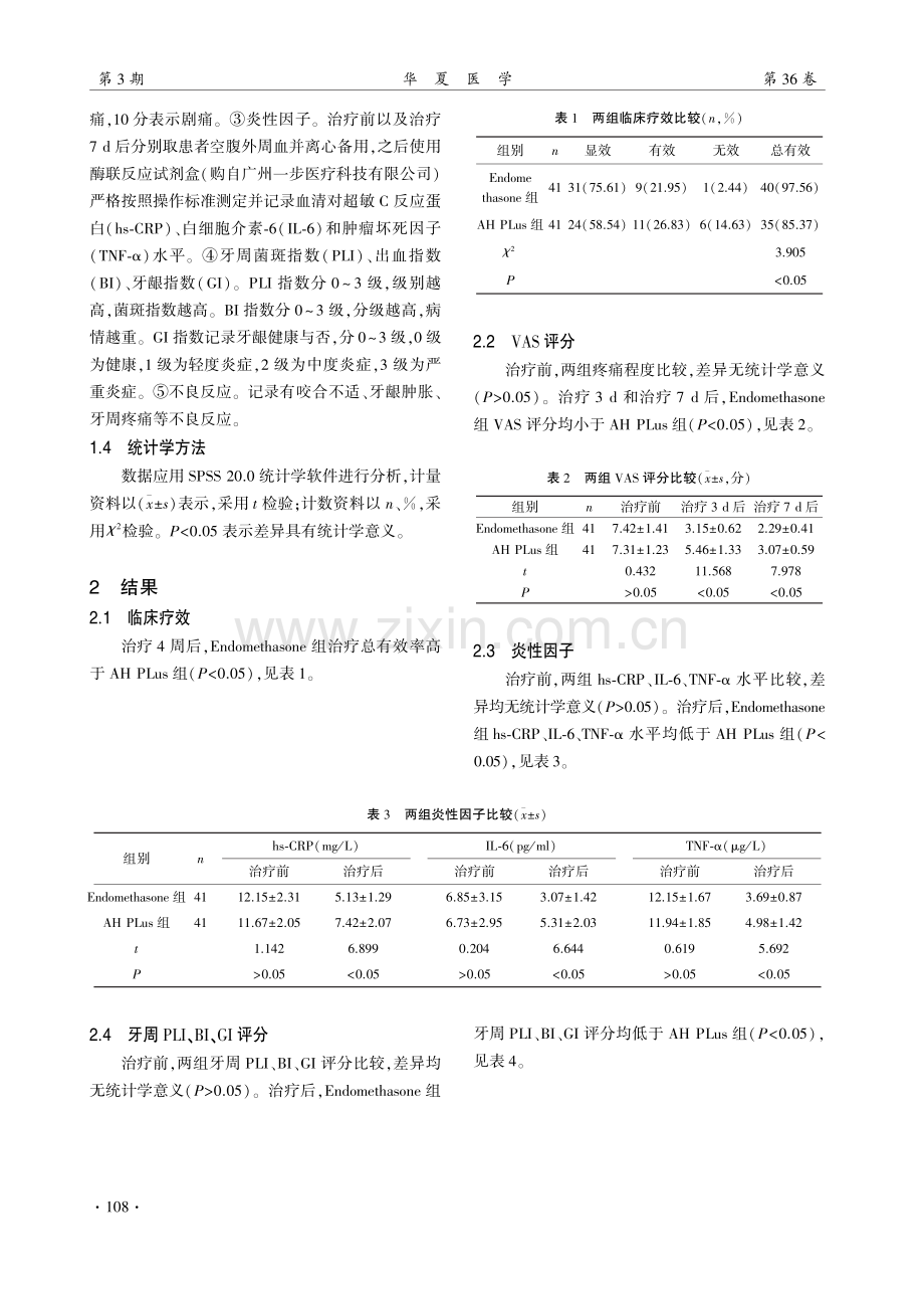 AH PLus与Endomethasone根管充填剂治疗牙髓炎的效果.pdf_第3页