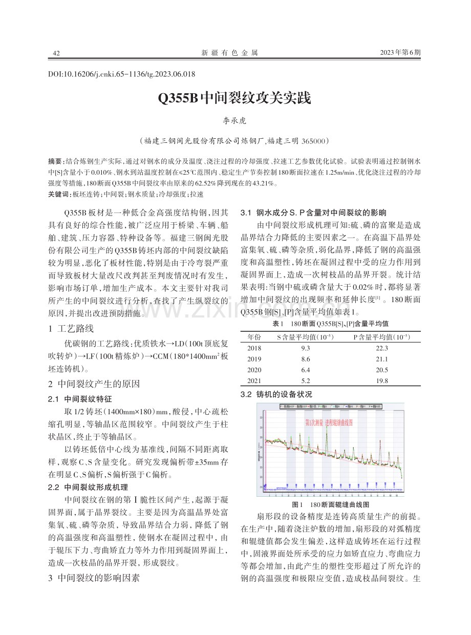 Q355B中间裂纹攻关实践.pdf_第1页