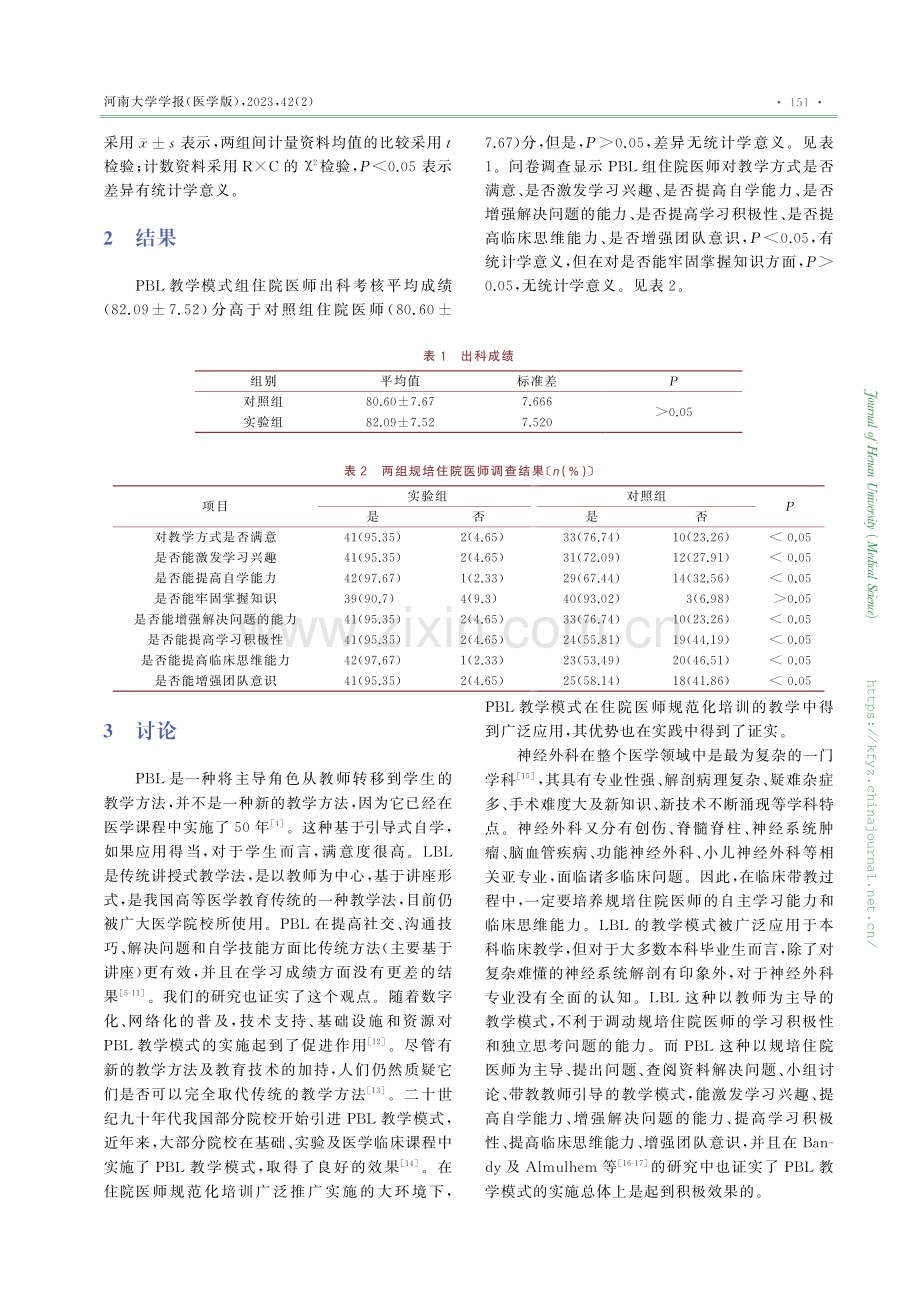 PBL教学模式在神经外科住院医师规范化培训中的应用.pdf_第3页