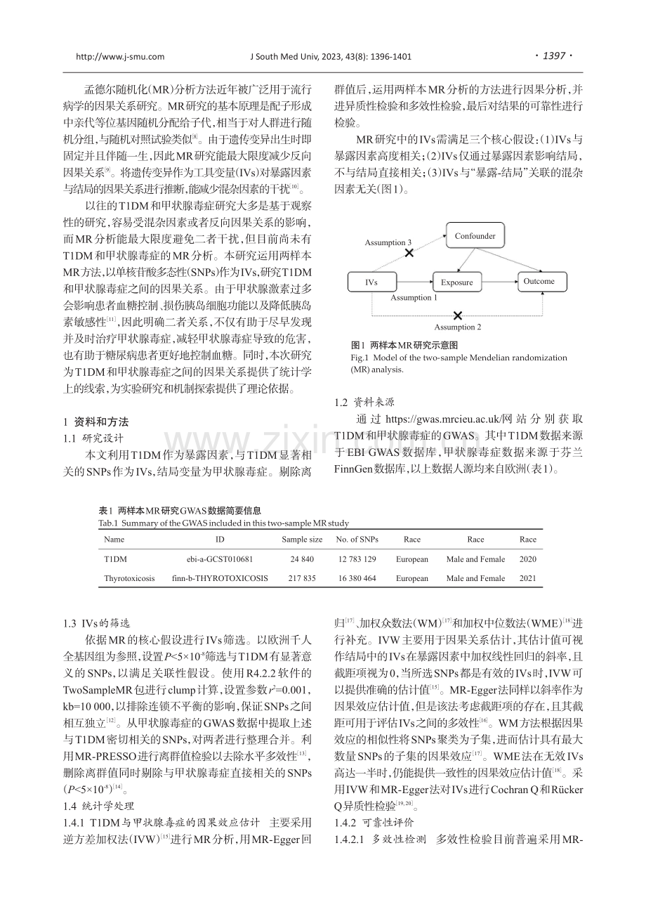 1型糖尿病可能增加甲状腺毒症的风险：基于两样本孟德尔随机化方法.pdf_第2页