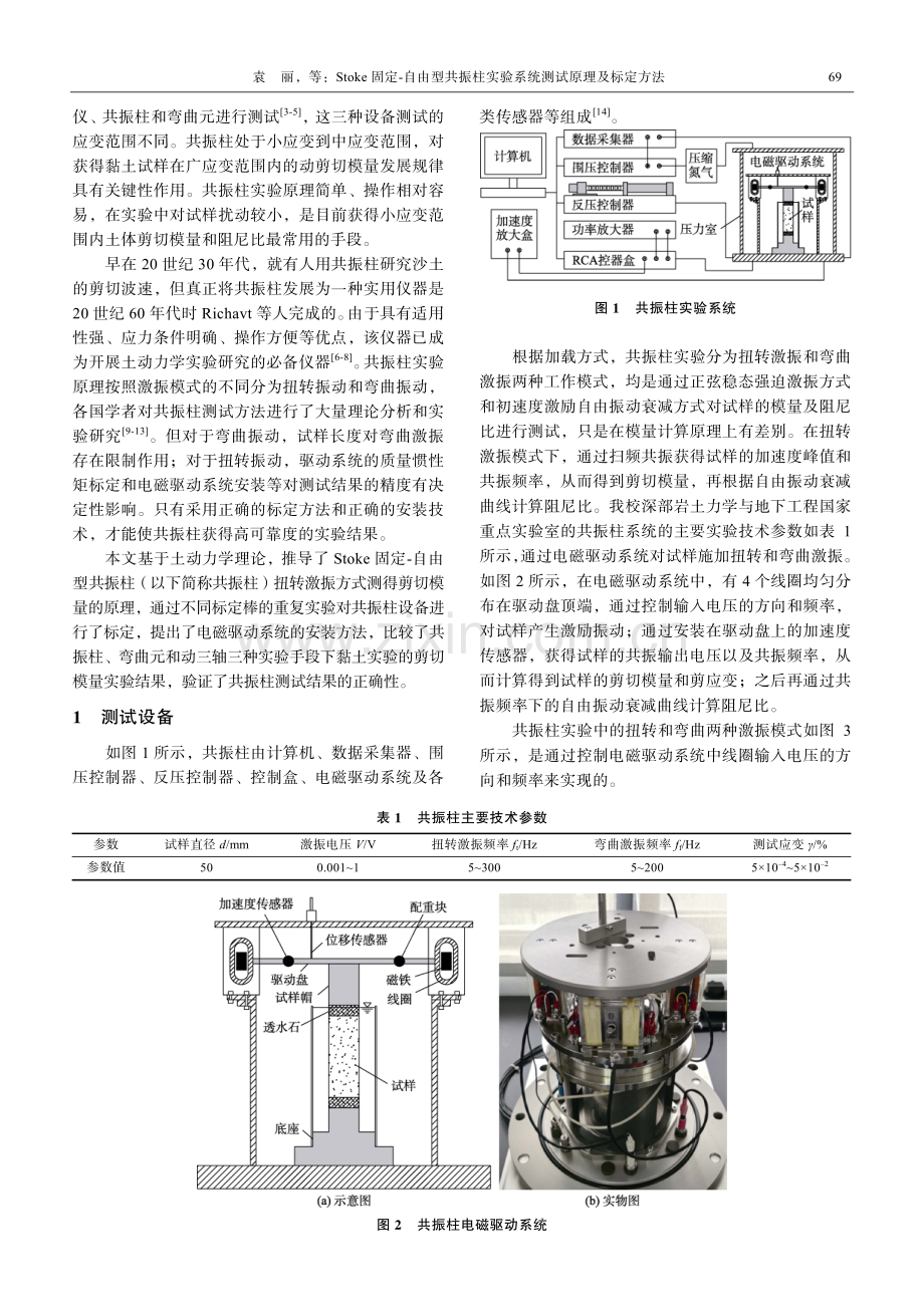 Stoke固定-自由型共振柱实验系统测试原理及标定方法.pdf_第2页