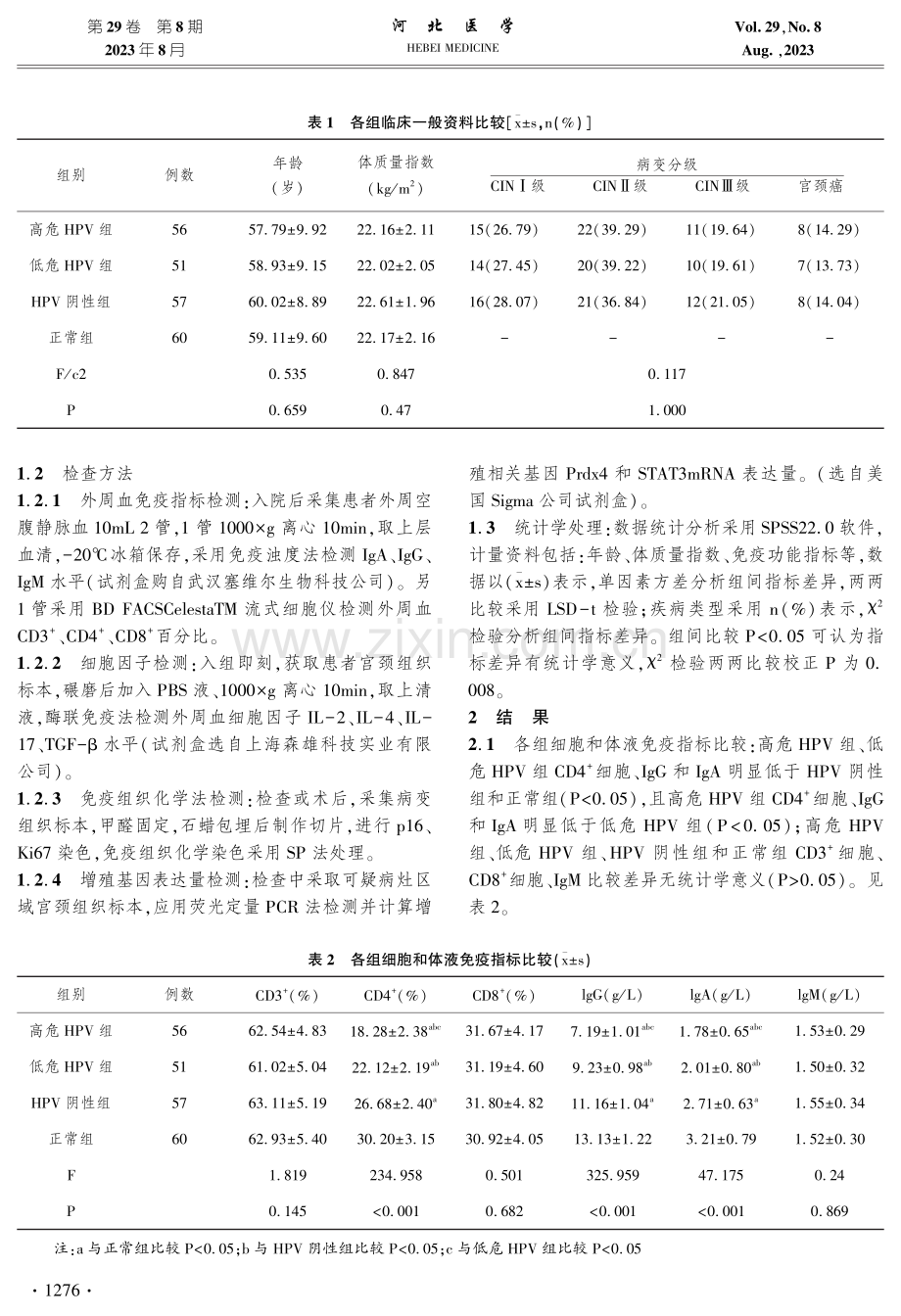 HPV感染与宫颈病变患者免疫调节失衡及细胞异常增殖状态的相关性.pdf_第3页