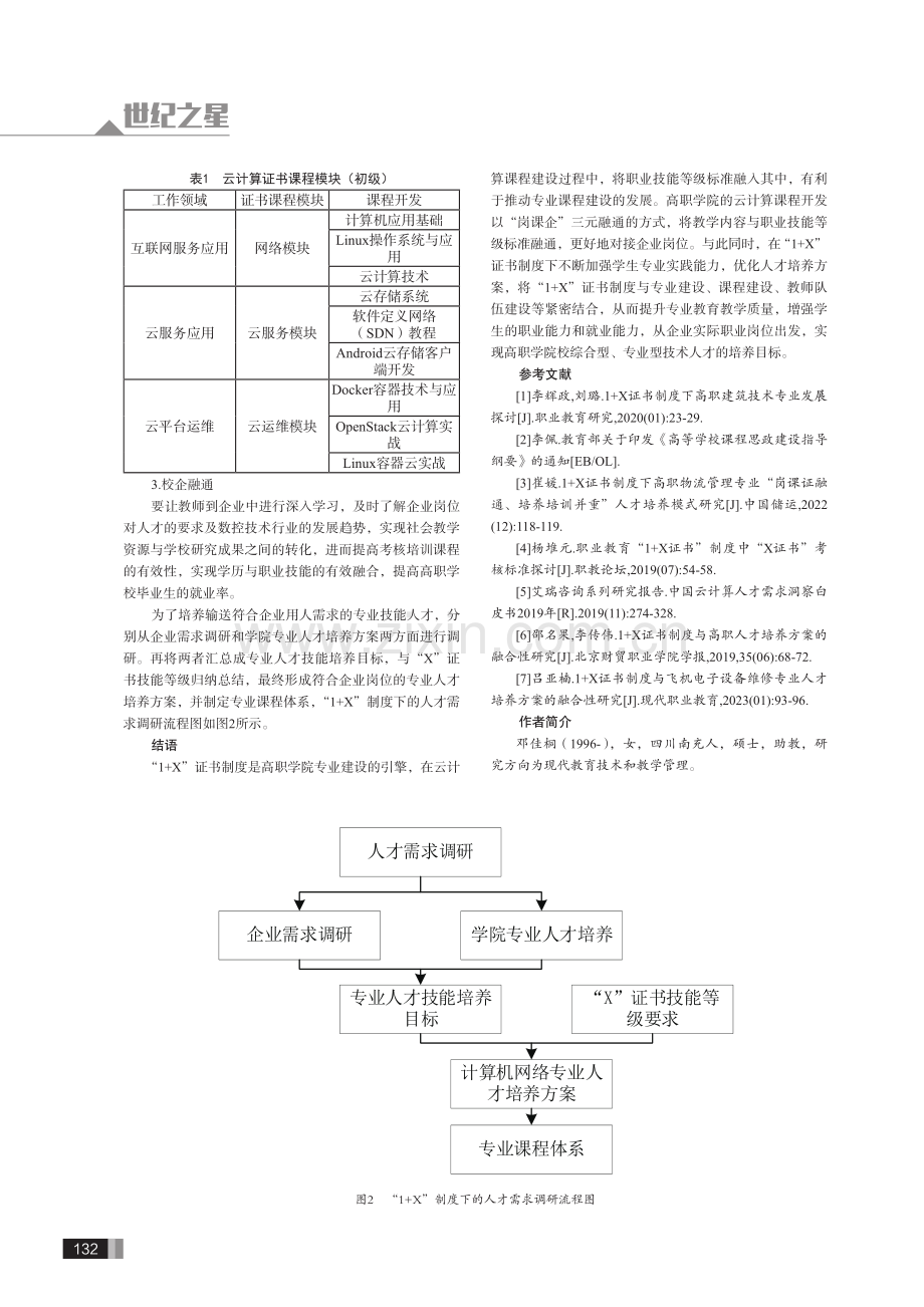 “1%2BX”证书制度下高职云计算课程课政融合研究——以计算机网络技术专业为例.pdf_第3页