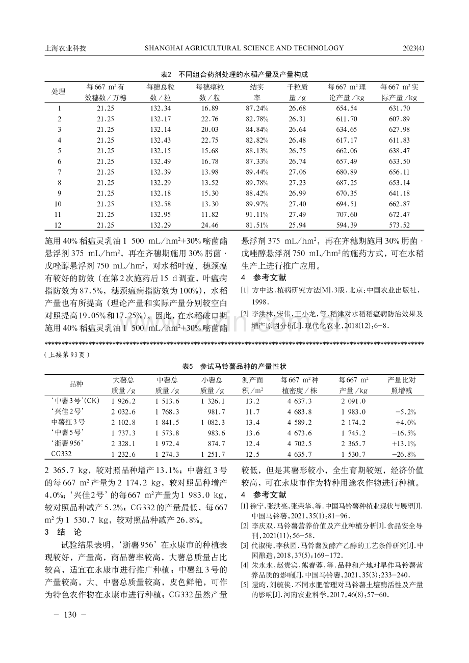 不同药剂组合防治水稻稻瘟病田间药效试验.pdf_第3页