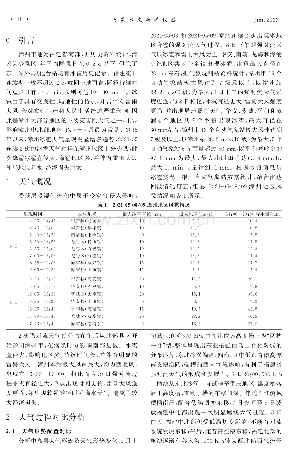 2021-05福建漳州连续2次冰雹天气过程分析.pdf_第2页