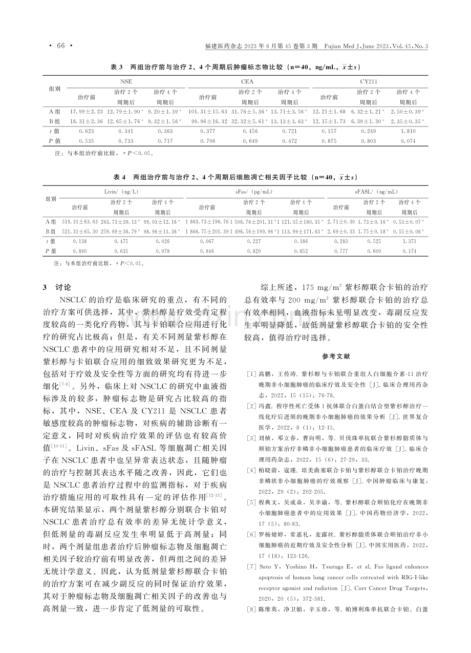 不同剂量紫杉醇联合卡铂在非小细胞肺癌患者中的疗效及安全性比较.pdf_第3页