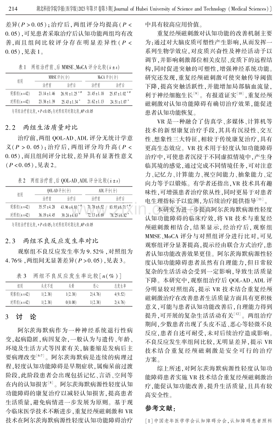 VR技术结合重复经颅磁刺激治疗阿尔茨海默病源性轻度认知障碍的疗效观察.pdf_第3页