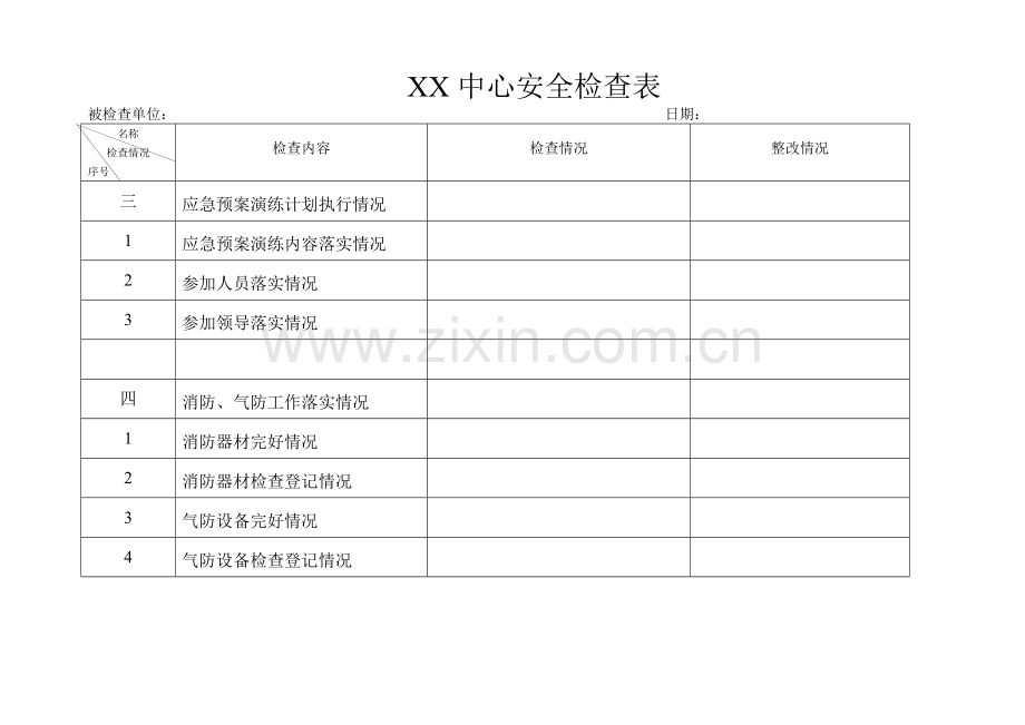 XX中心安全检查表.doc_第2页