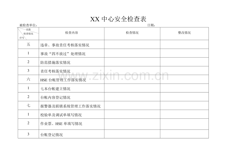 XX中心安全检查表.doc_第3页