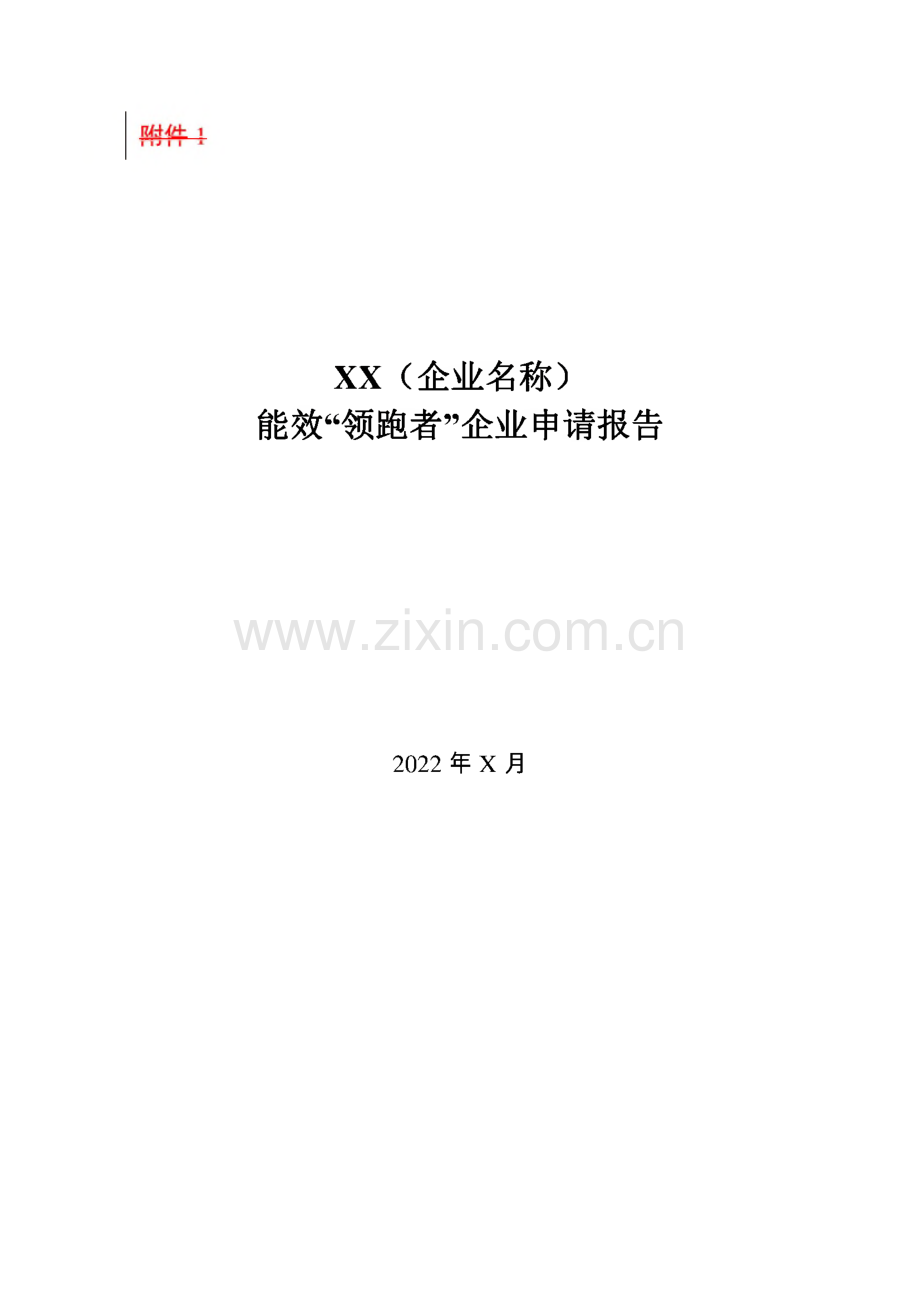 XX能效“领跑者”企业申请报告填表.pdf_第1页