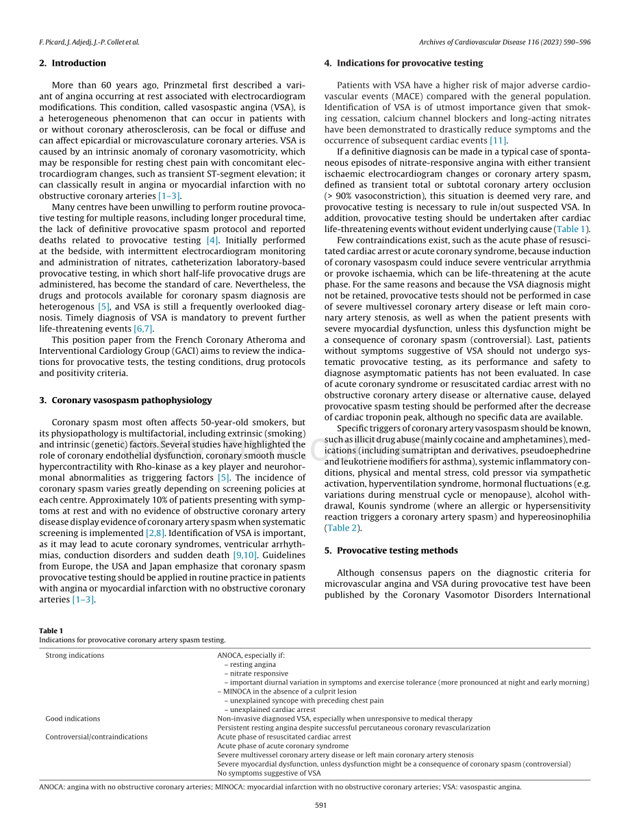 2023+法国意见书：冠状动脉痉挛诱发试验在临床中的应用（英文版.pdf_第2页