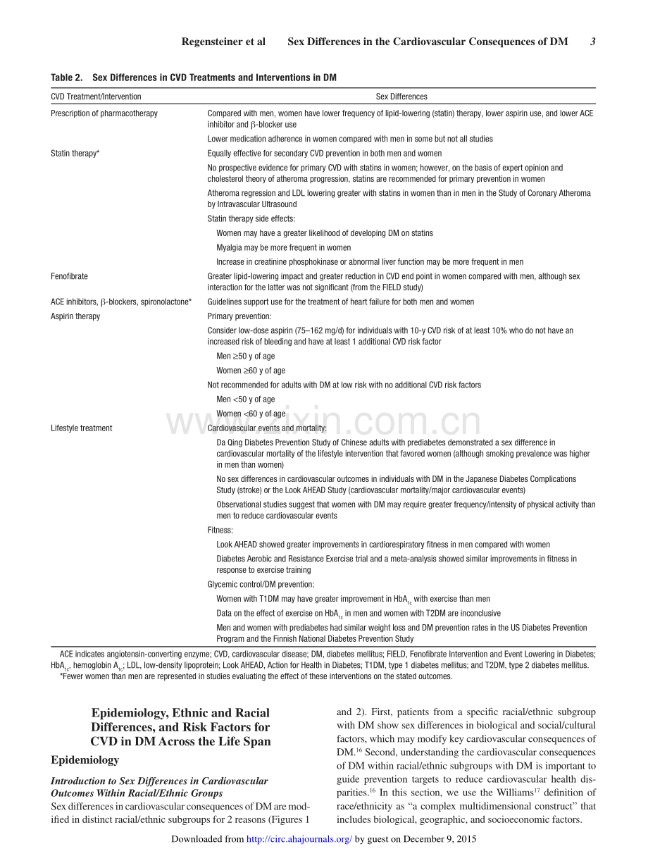 【医脉通-指南】2015+AHA科学声明：糖尿病心血管结局的性别差异（英文版）.pdf_第3页