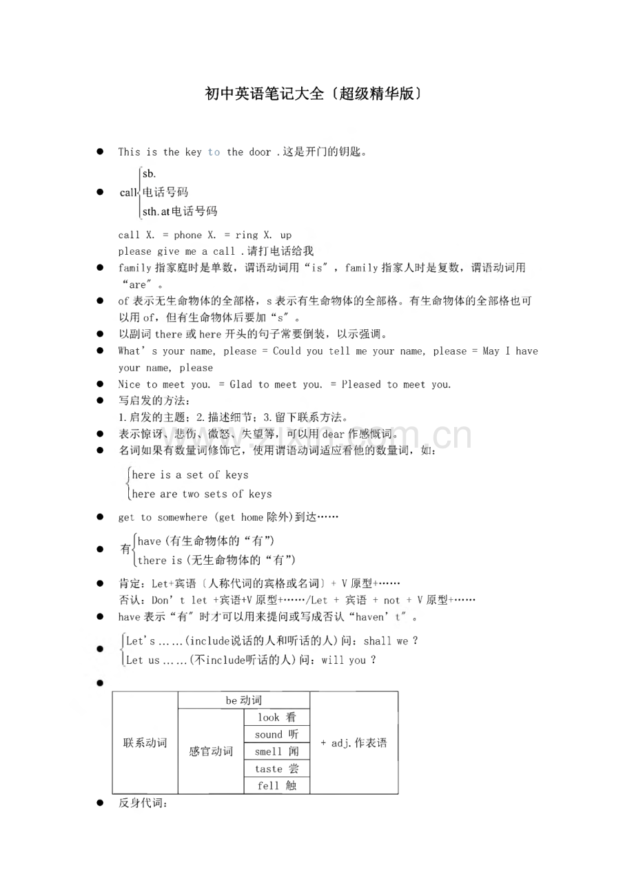 初中英语笔记大全(精华版).pdf_第1页