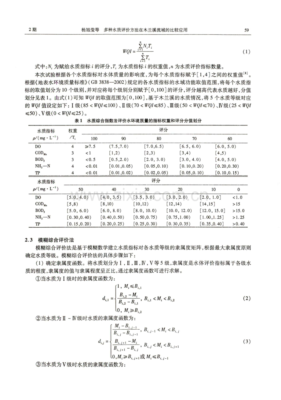 多种水质评价方法在木兰溪流域的比较应用.pdf_第2页