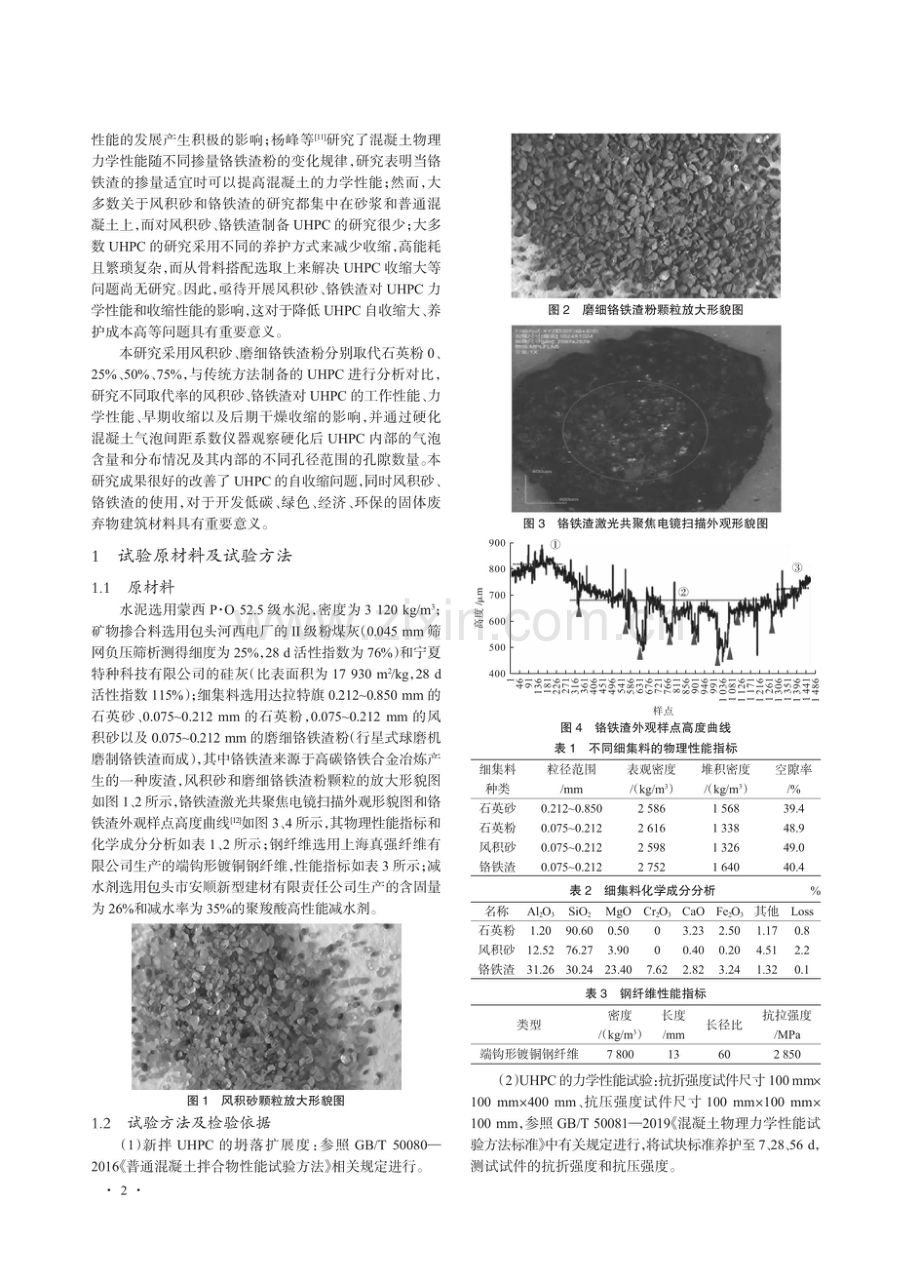 风积砂和铬铁渣对UHPC收缩性能的影响.pdf_第2页