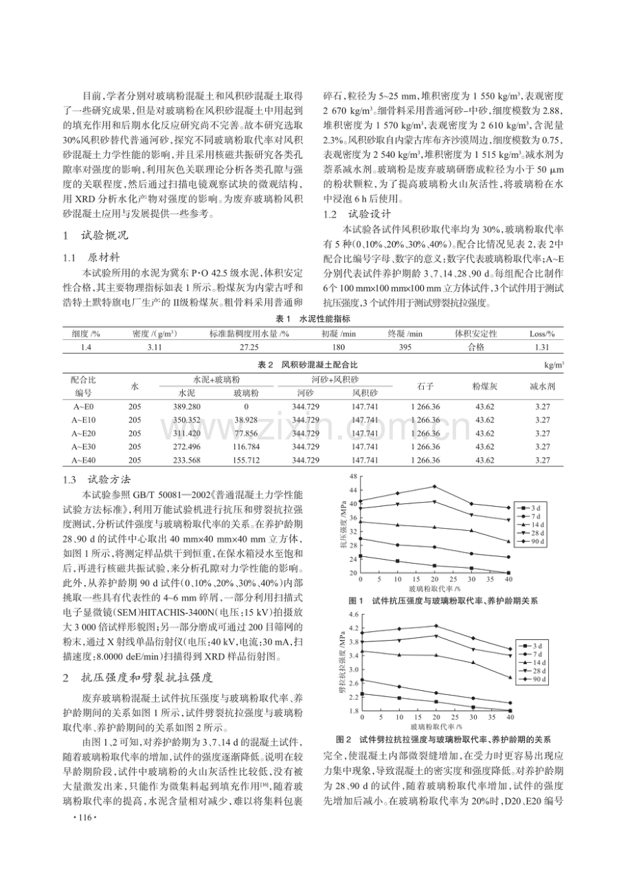 废弃玻璃粉风积砂混凝土抗压强度及影响机制.pdf_第2页