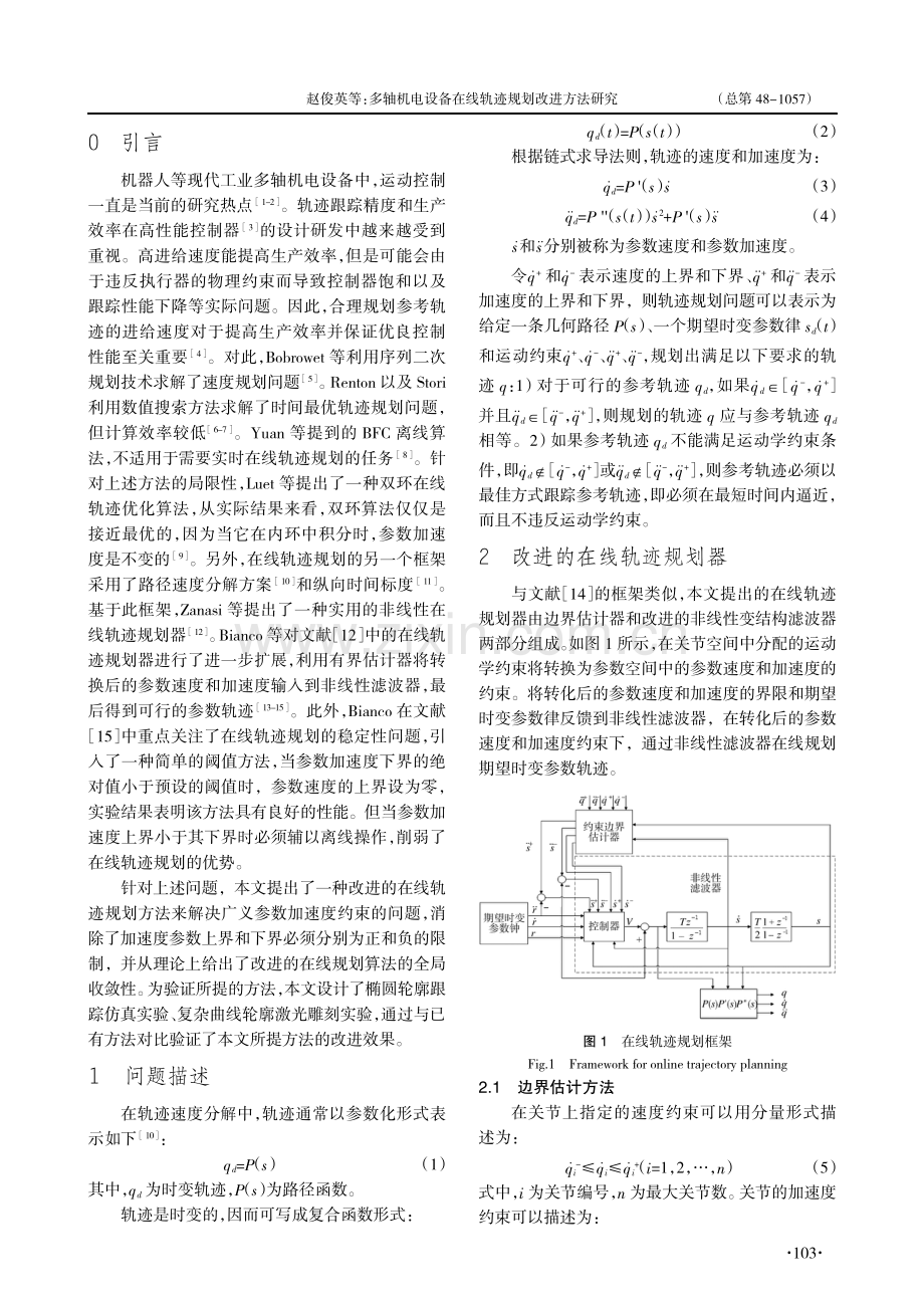 多轴机电设备在线轨迹规划改进方法研究.pdf_第2页