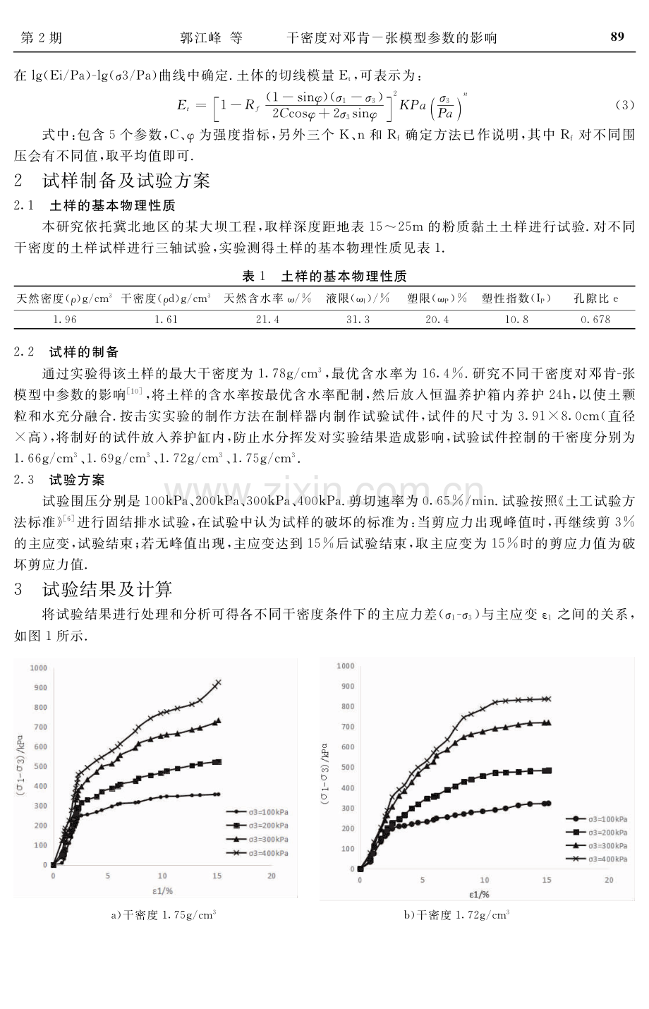 干密度对邓肯-张模型参数的影响.pdf_第2页