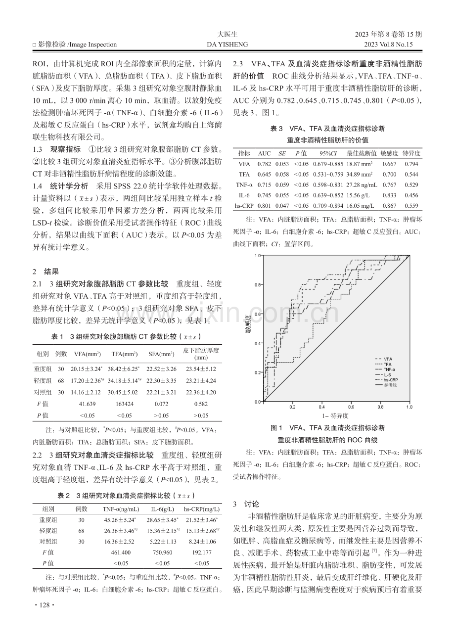 腹部脂肪CT评估非酒精性脂肪肝病情严重程度的价值分析.pdf_第2页