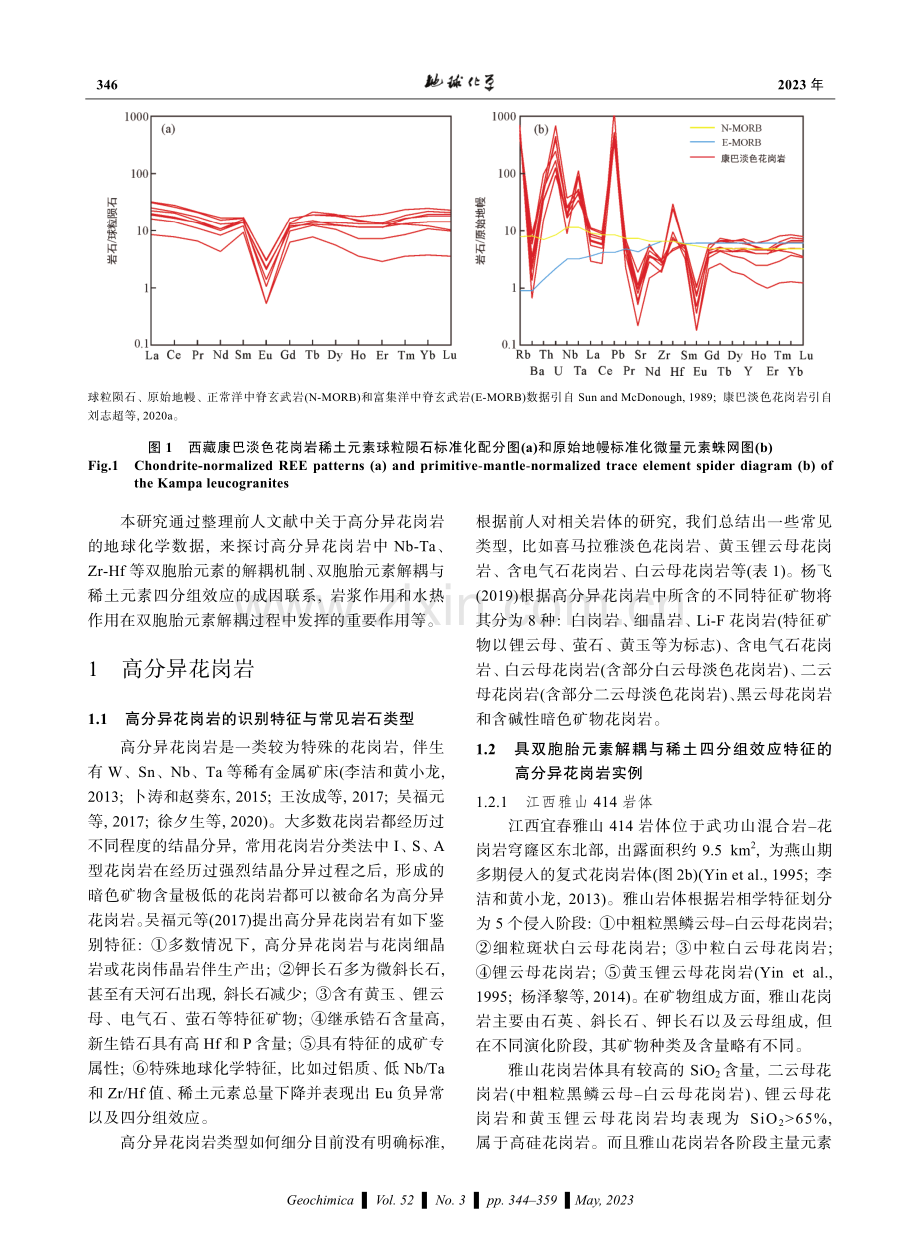 高分异花岗岩双胞胎元素解耦与稀土元素四分组效应机制.pdf_第3页