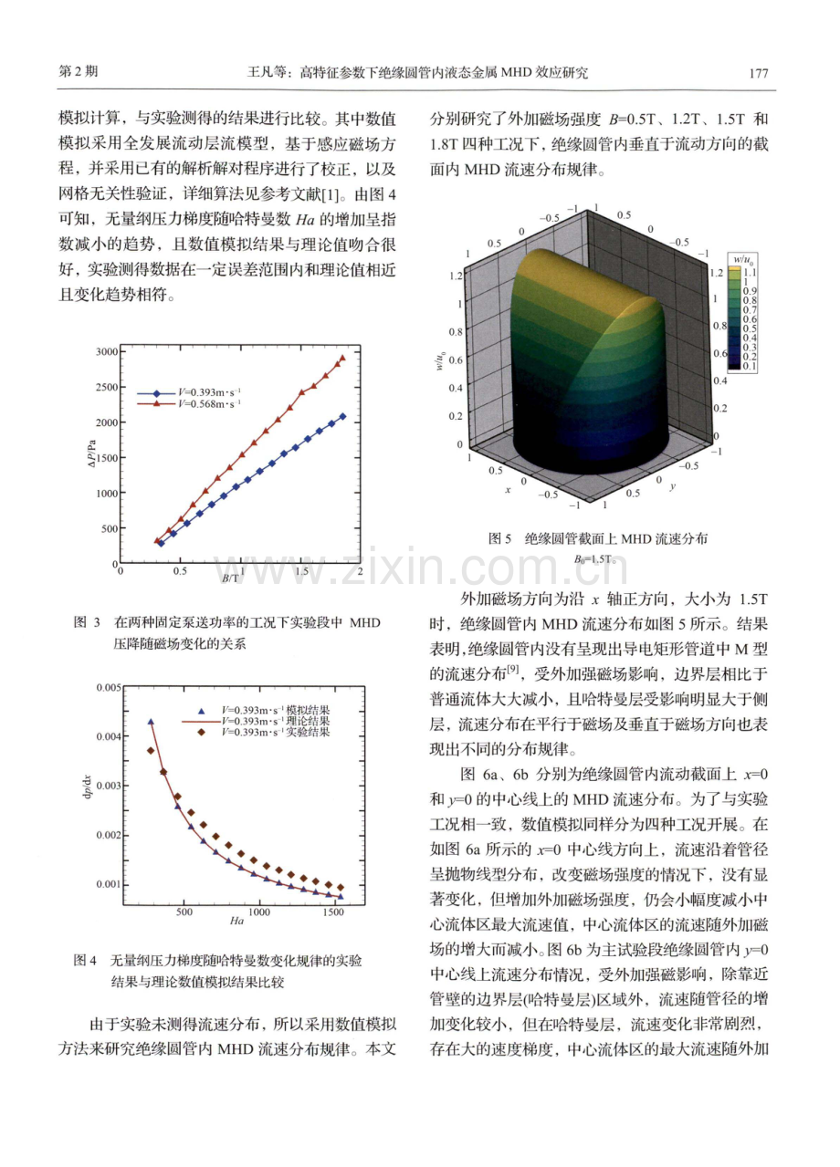 高特征参数下绝缘圆管内液态金属MHD效应研究.pdf_第3页