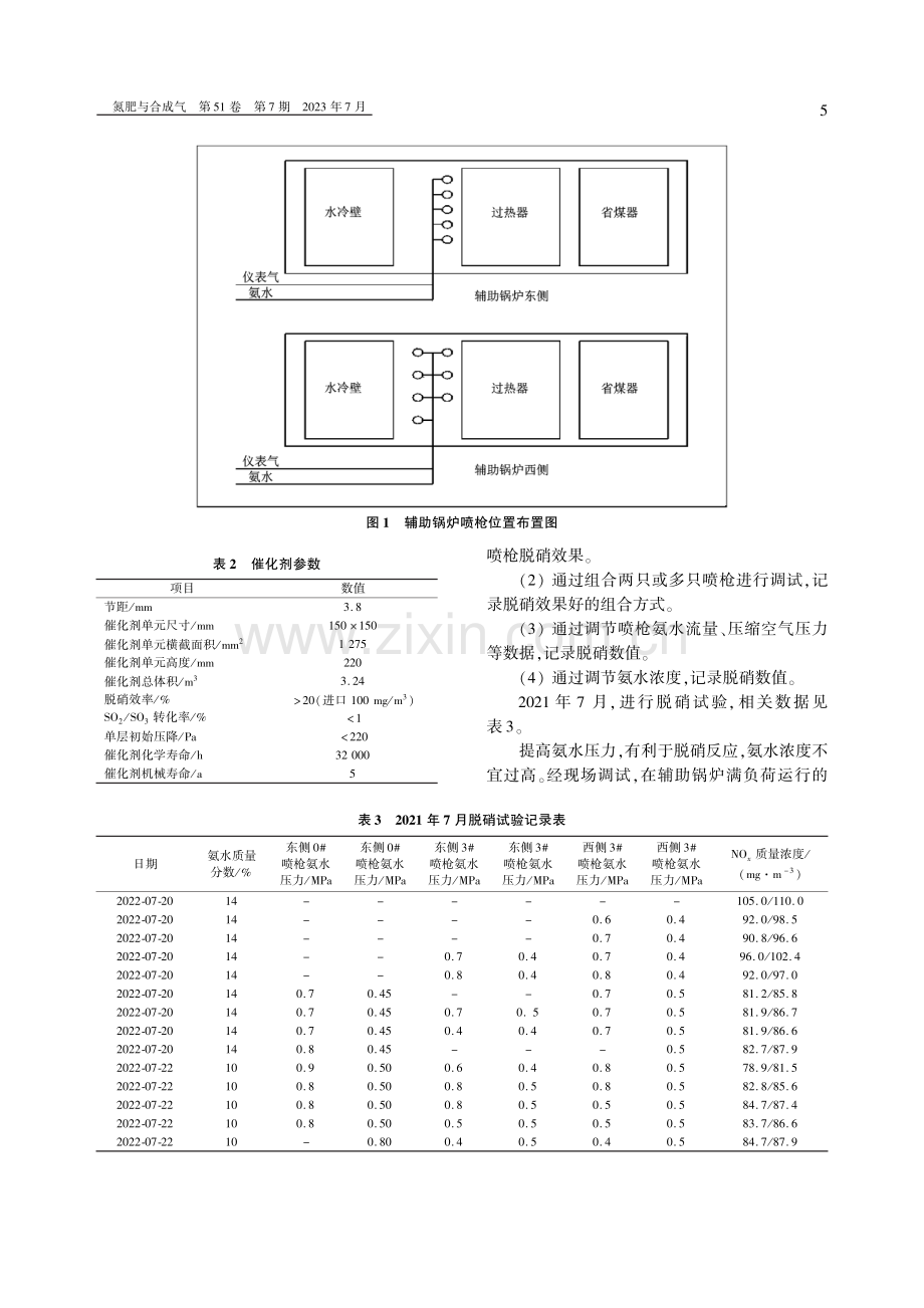 合成氨装置辅助锅炉烟气脱硝技改总结.pdf_第3页