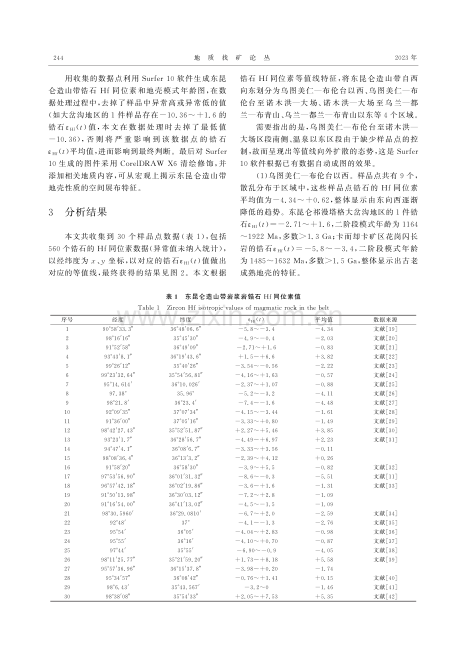 锆石Hf同位素填图对东昆仑造山带地壳性质和成矿潜力的约束.pdf_第3页