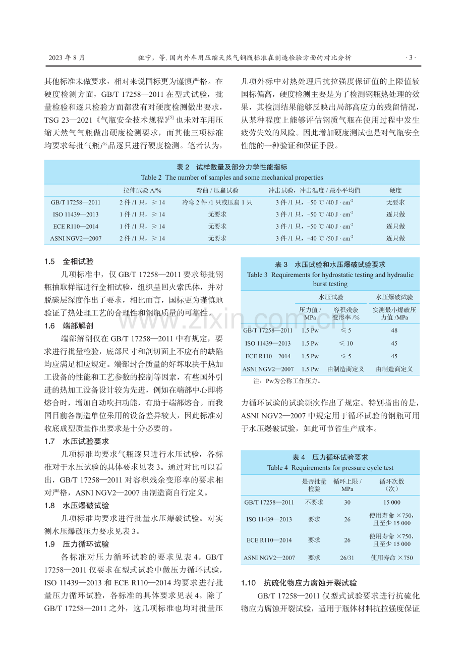 国内外车用压缩天然气钢瓶标准在制造检验方面的对比分析.pdf_第3页