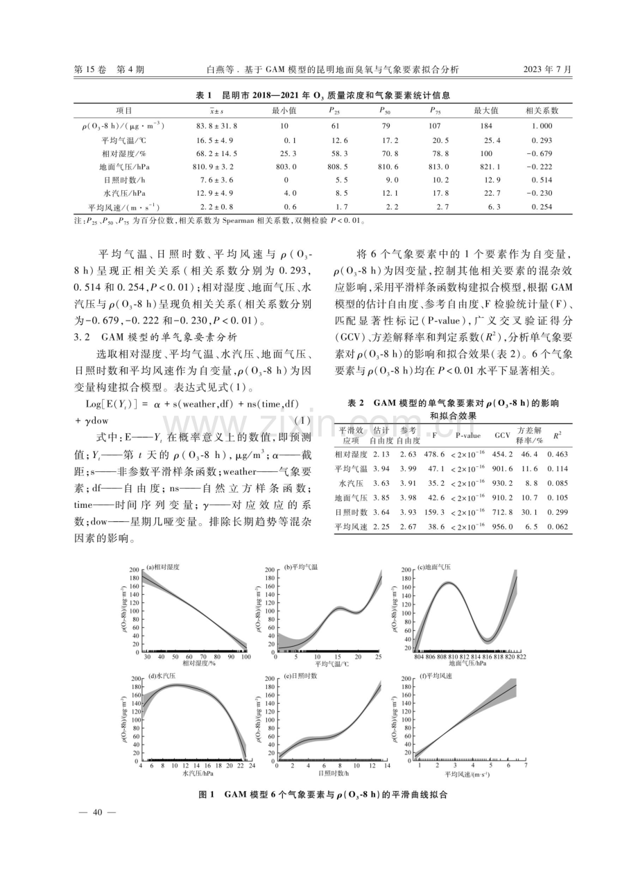 基于GAM模型的昆明地面臭氧与气象要素拟合分析.pdf_第3页