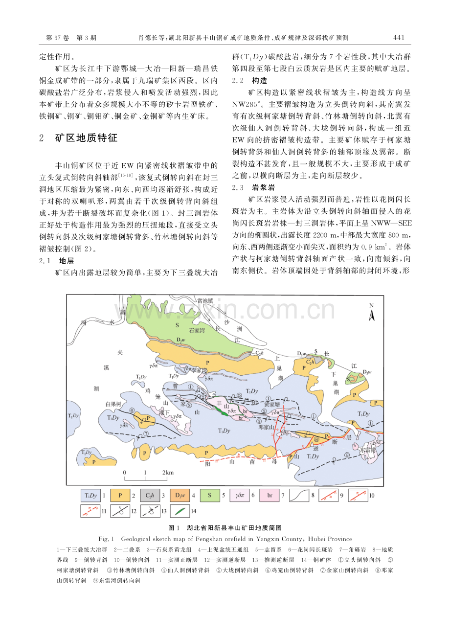 湖北阳新县丰山铜矿成矿地质条件、成矿规律及深部找矿预测.pdf_第2页