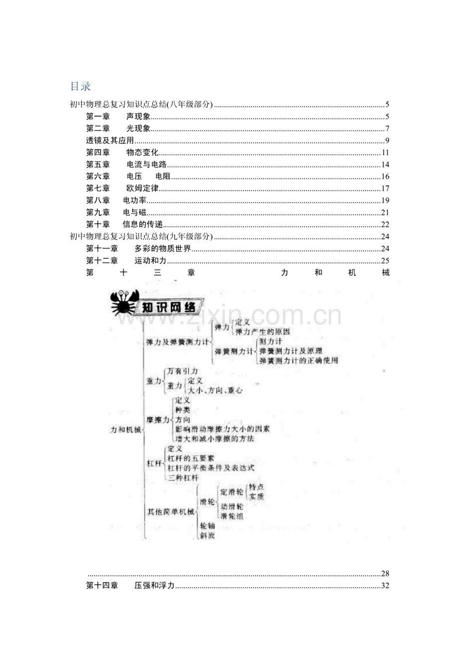 初中物理总复习知识点总结 总复习教案.pdf_第1页