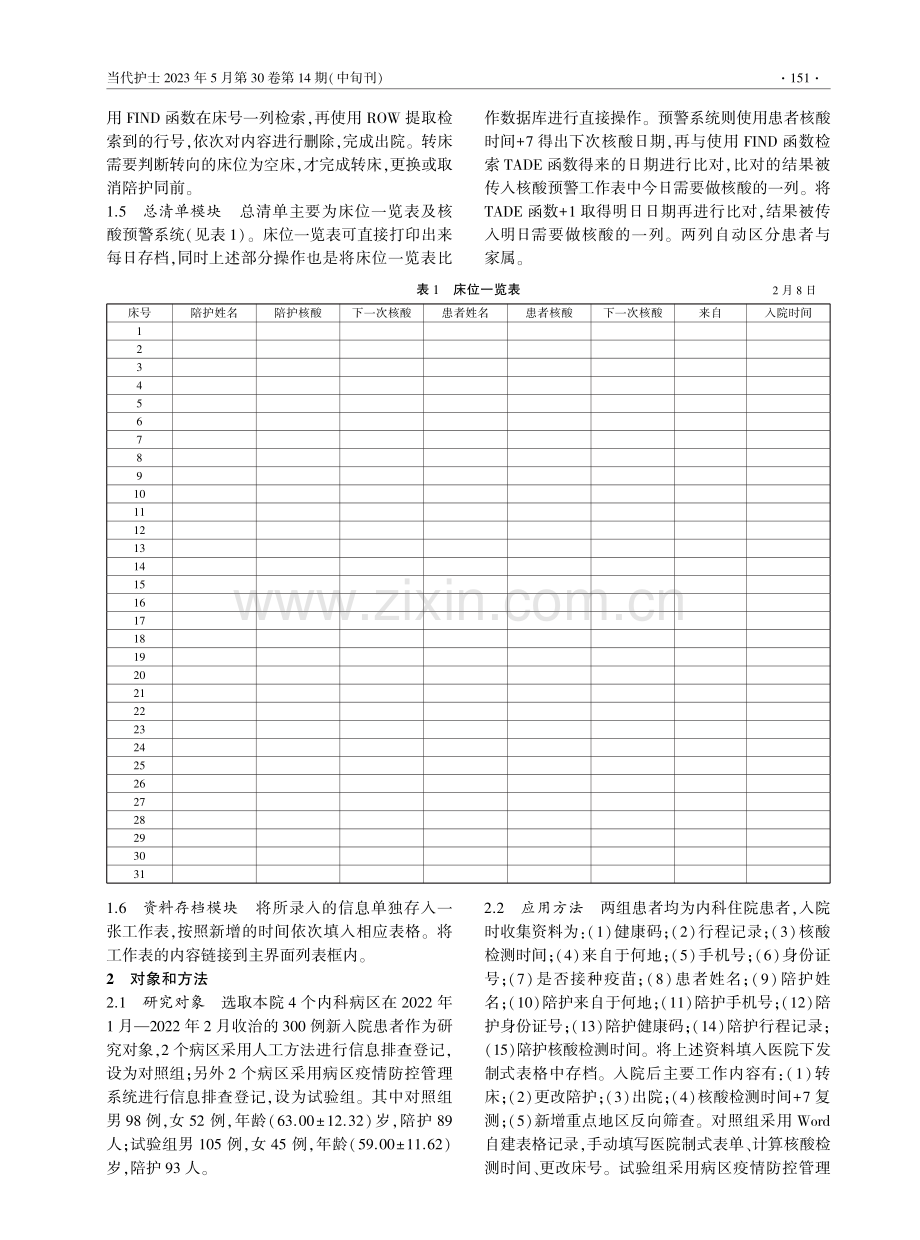 基于Excel-VBA的新冠肺炎疫情防控下病区管理系统的构建与应用.pdf_第3页