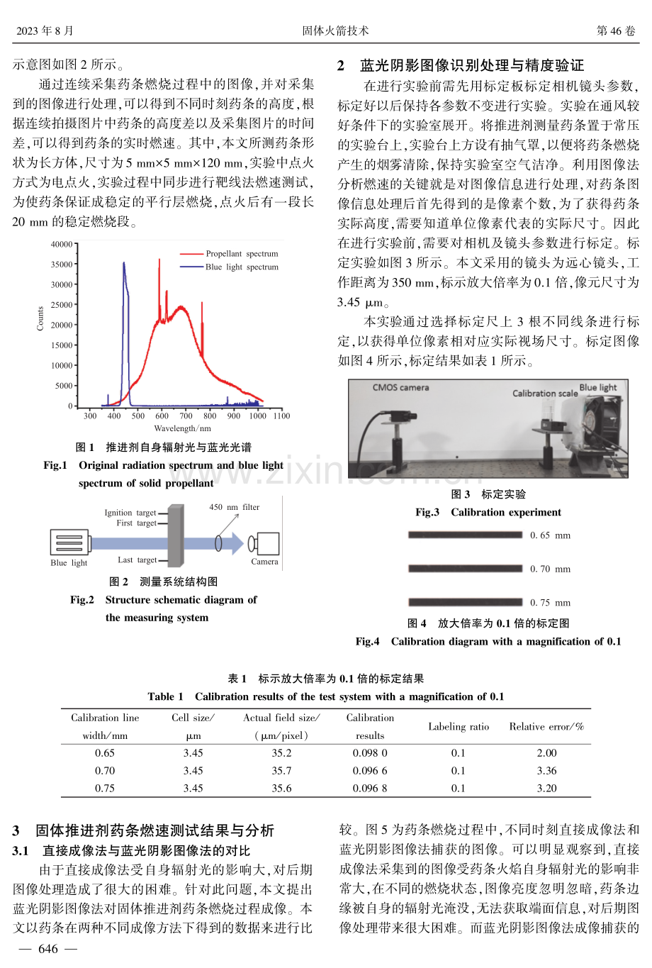 基于蓝光阴影图像法的固体推进剂药条燃速测量方法.pdf_第3页