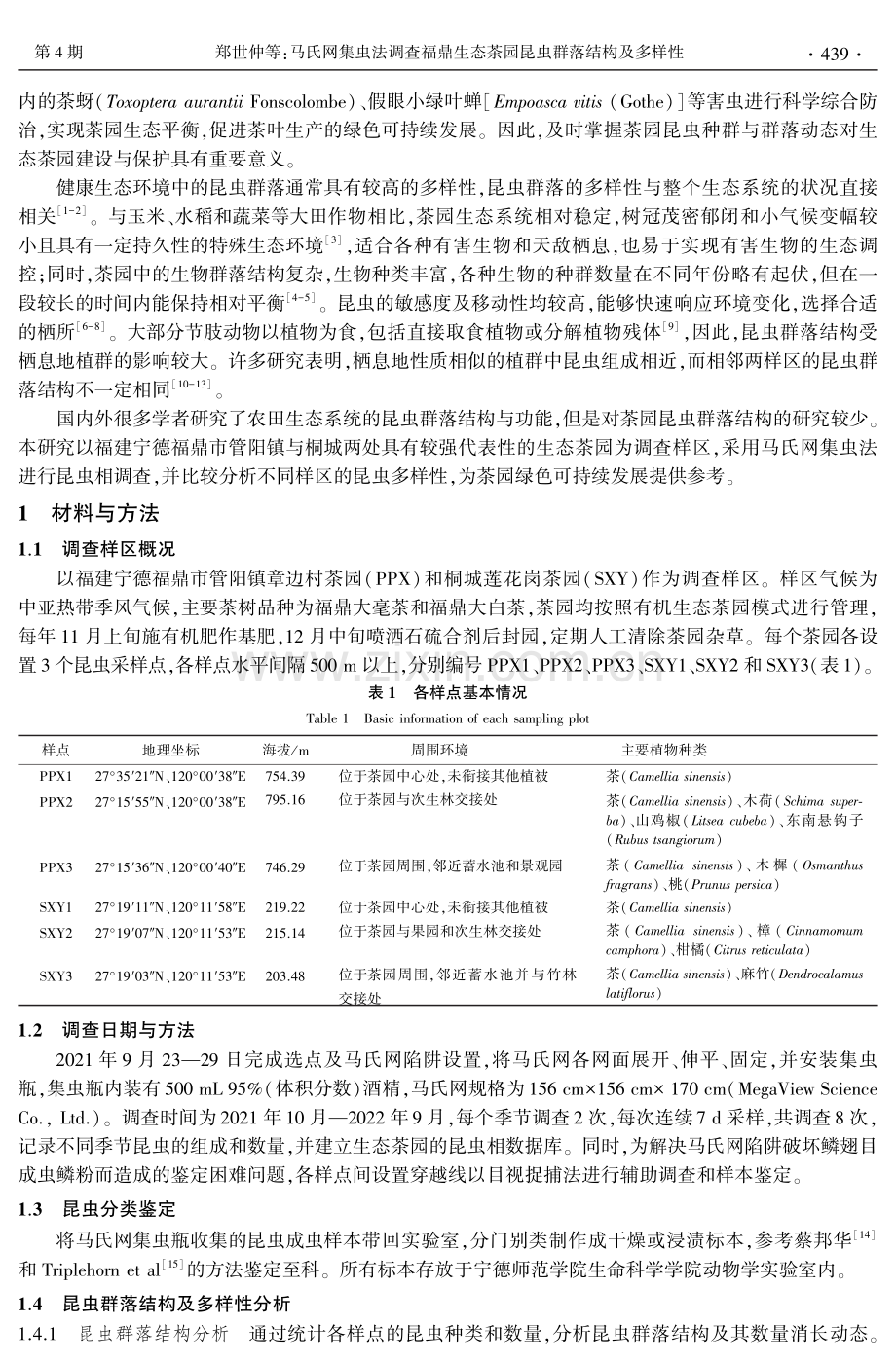 马氏网集虫法调查福鼎生态茶园昆虫群落结构及多样性.pdf_第2页
