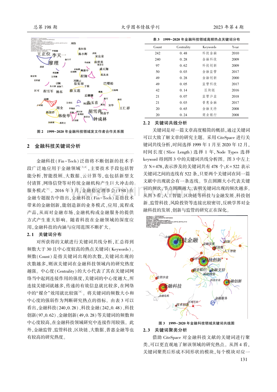 金融科技发展及其热点问题的可视化研究——基于CNKI1999-2020年CSSCI期刊文献的分析.pdf_第3页