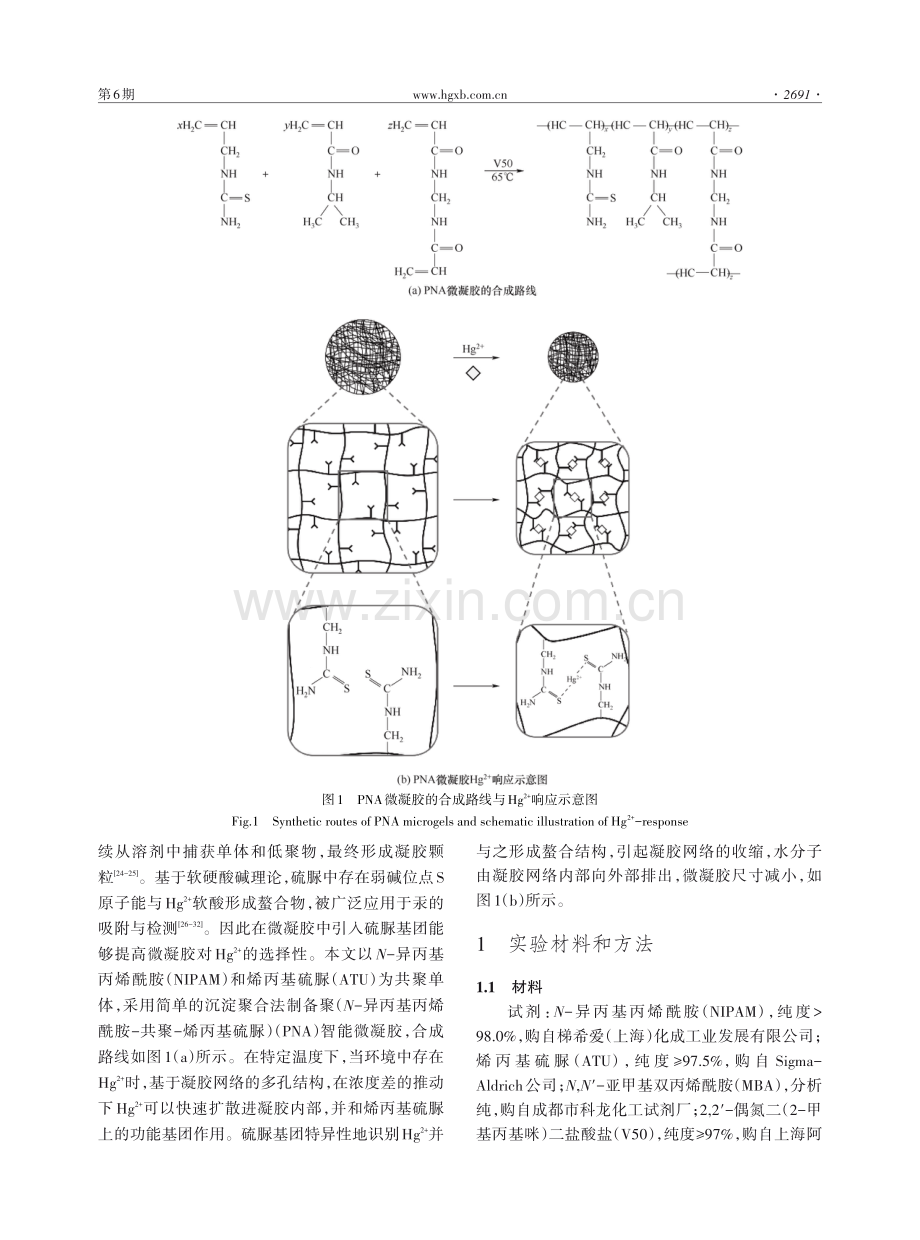 聚（N-异丙基丙烯酰胺-共聚-烯丙基硫脲）智能微凝胶的制备及其Hg2+响应性能的研究.pdf_第3页