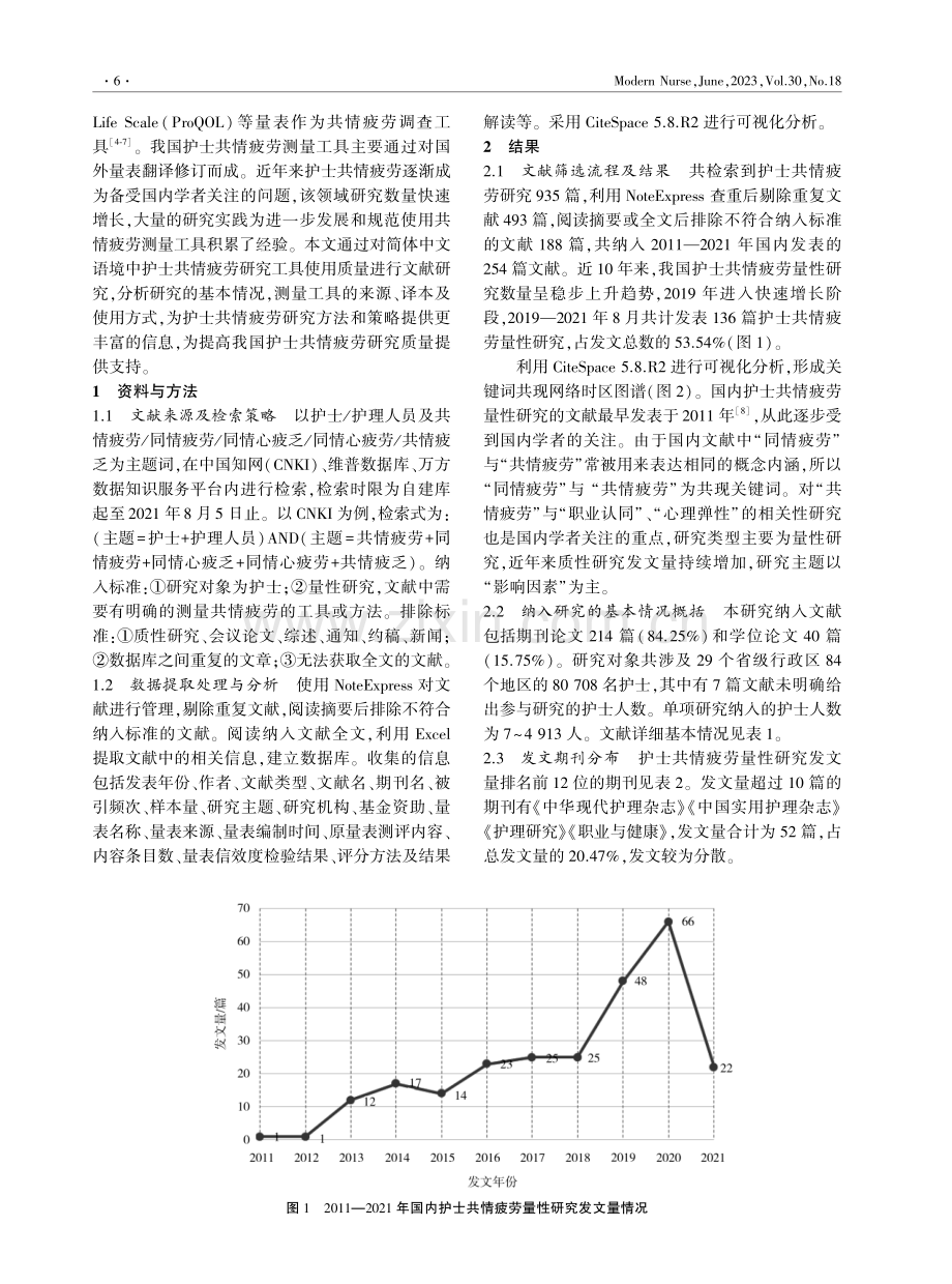 简体中文语境中护士共情疲劳测量工具应用现状的文献研究.pdf_第2页