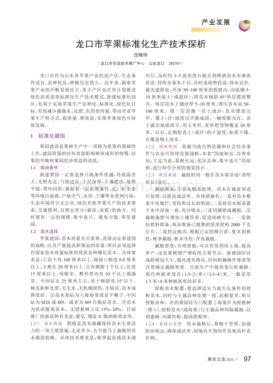 龙口市苹果标准化生产技术探析.pdf_第1页