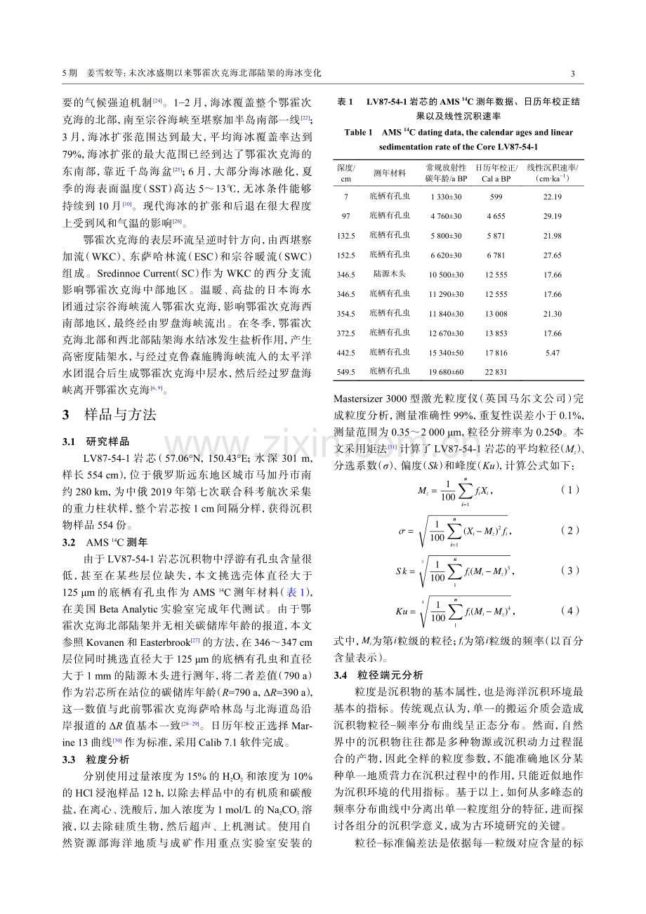 末次冰盛期以来鄂霍次克海北部陆架的海冰变化.pdf_第3页