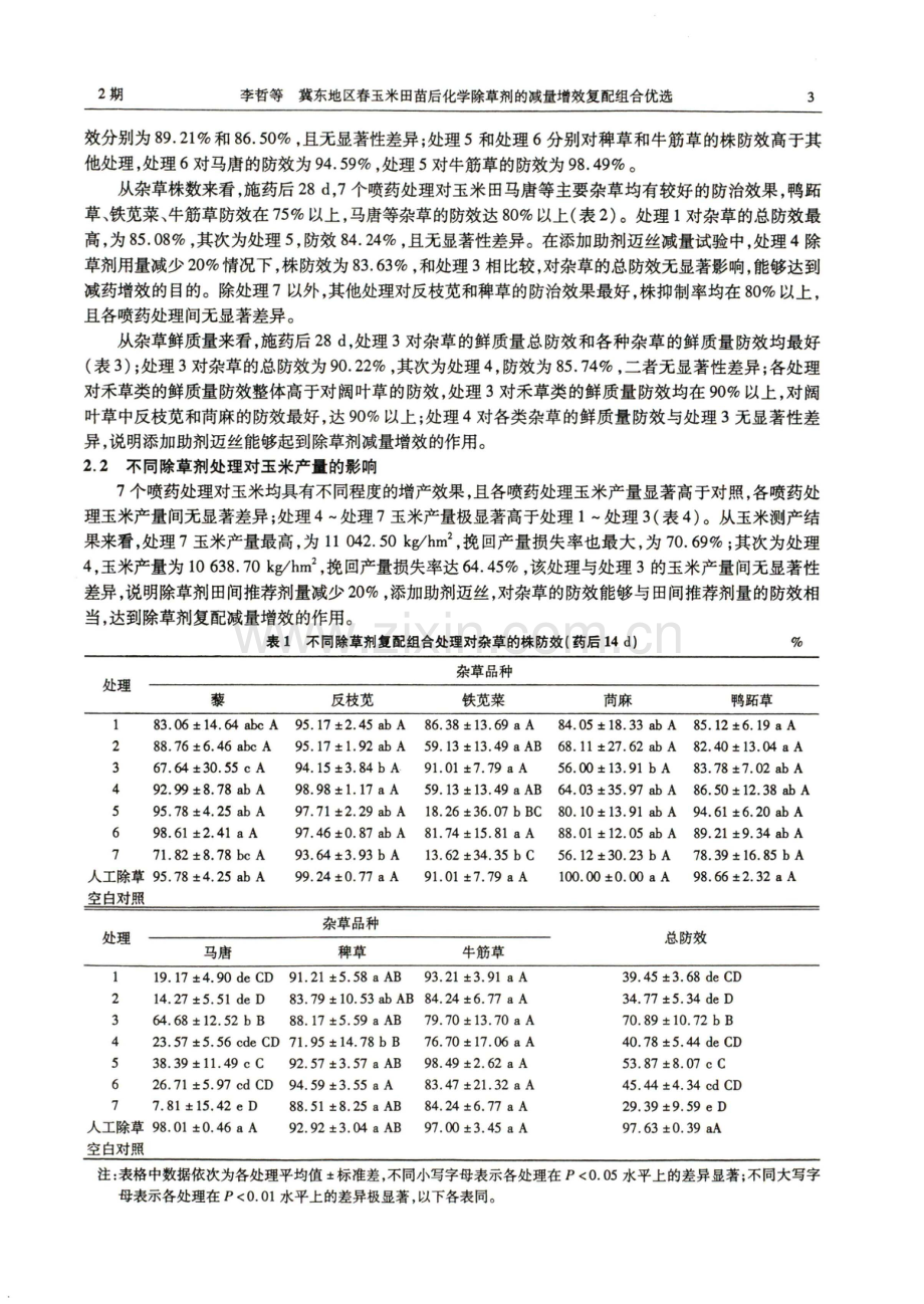 冀东地区春玉米田苗后化学除草剂的减量增效复配组合优选.pdf_第3页