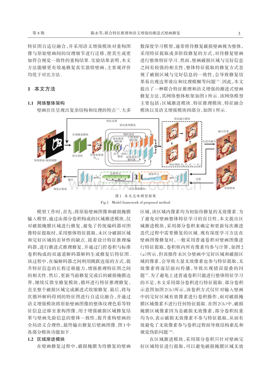 联合特征推理和语义增强的渐进式壁画修复.pdf_第3页