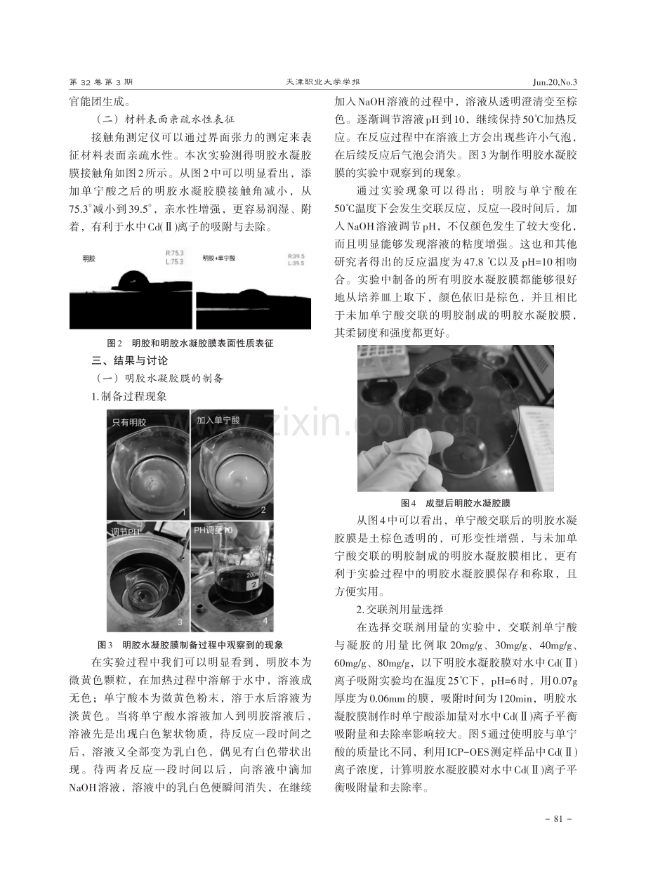 明胶水凝胶的制备及其对水中镉离子吸附研究.pdf_第3页