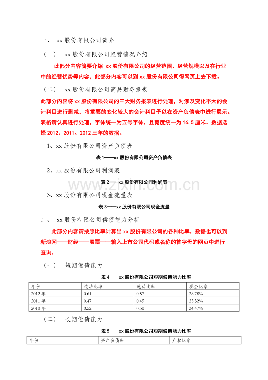 财务报表分析论文详细提纲.docx_第1页