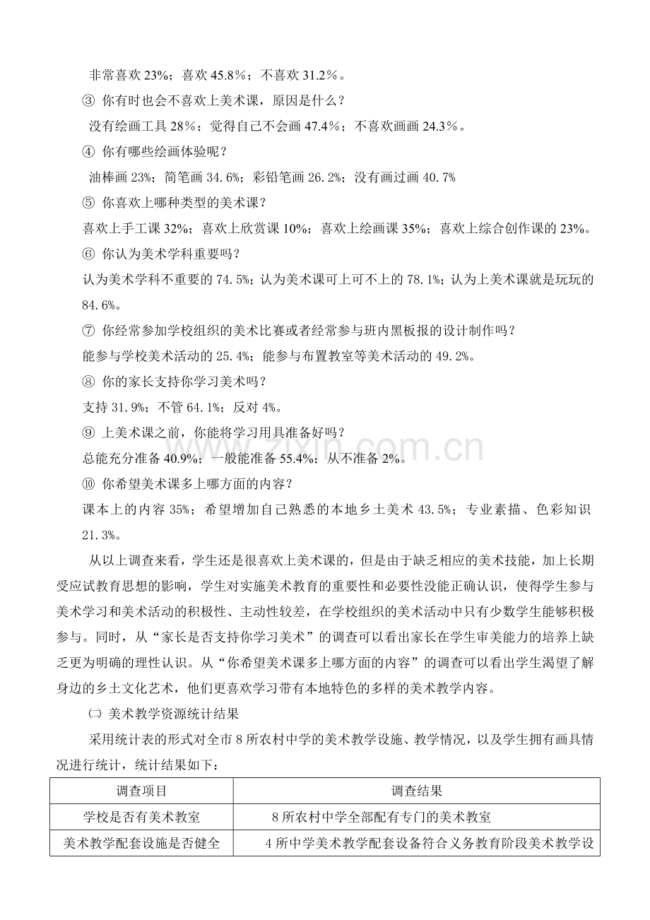 安国市农村中学美术教育现状调查报告.doc_第2页