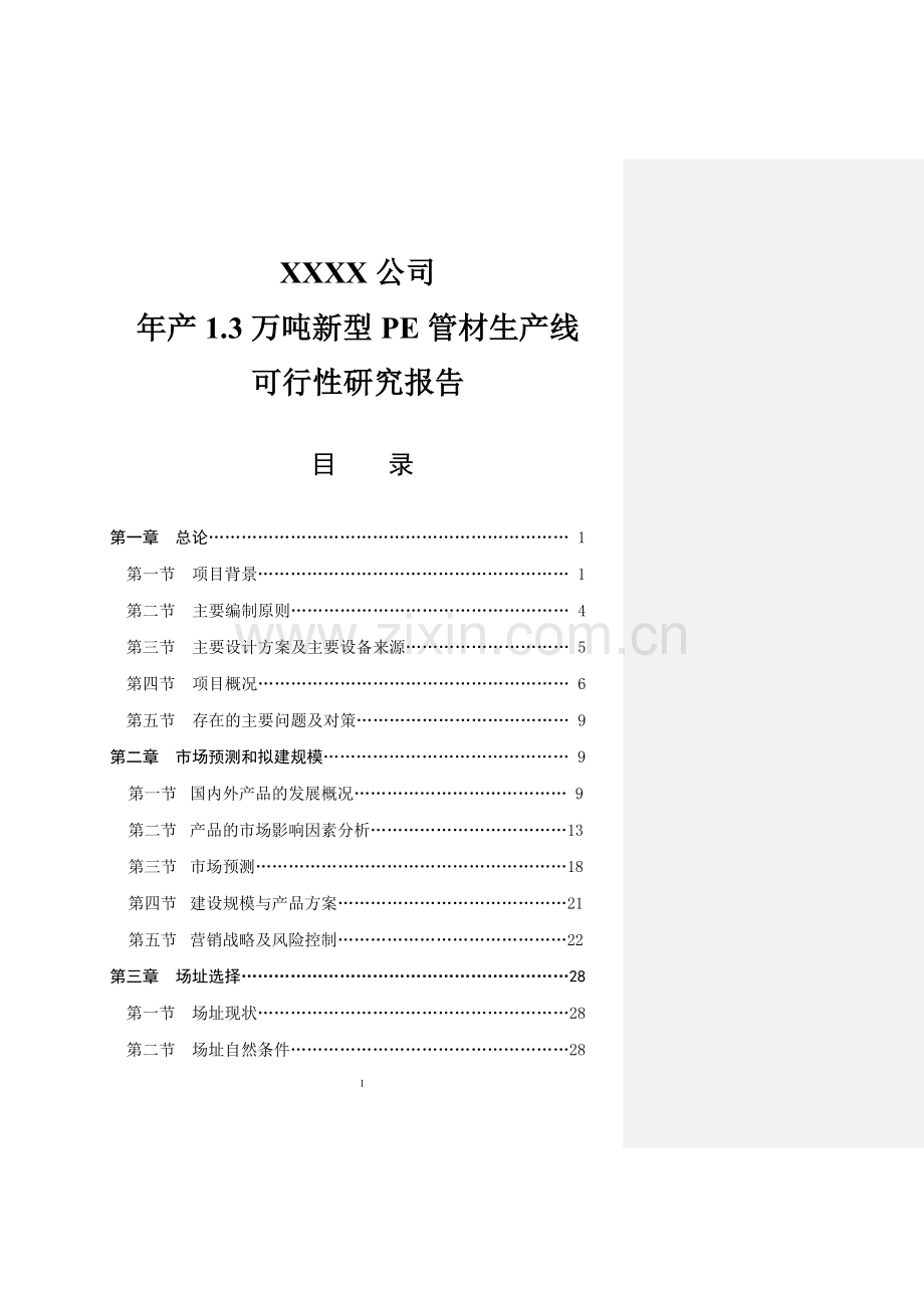 PE管材生产项目可行性研究报告.doc_第1页